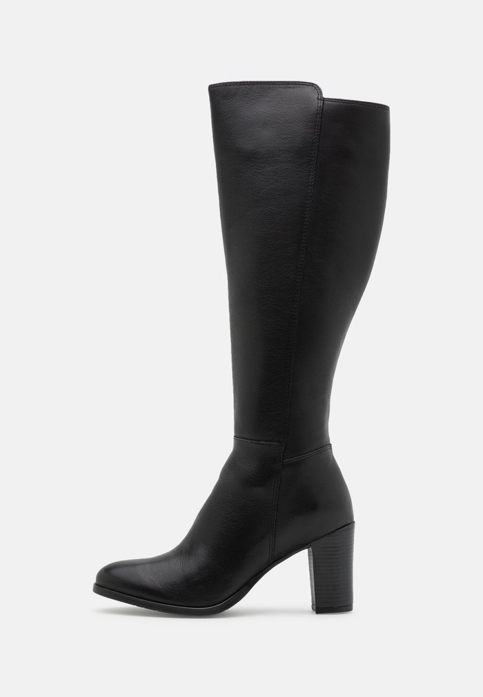 Bottes Anna Field LEATHER Block heel Zip UP Noir Femme | GDB-7709834